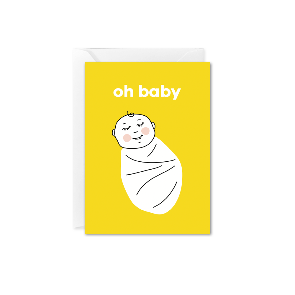 Oh Baby Enclosure Mini Card, New Baby, Baby Shower Card