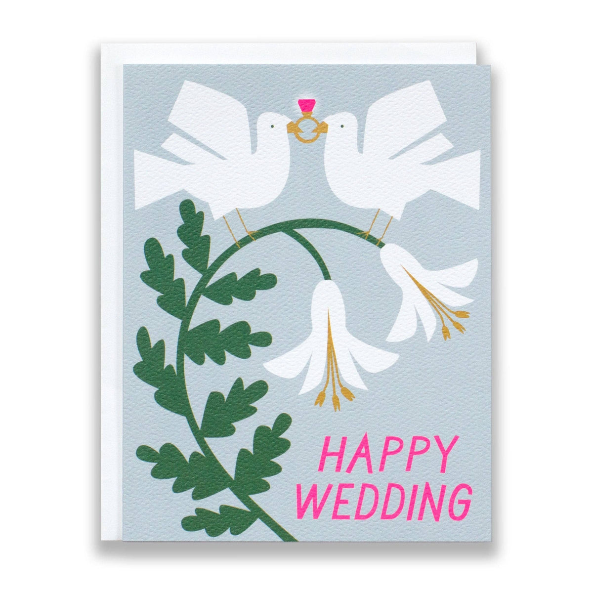 Banquet Workshop - Doves Happy Wedding Note Card