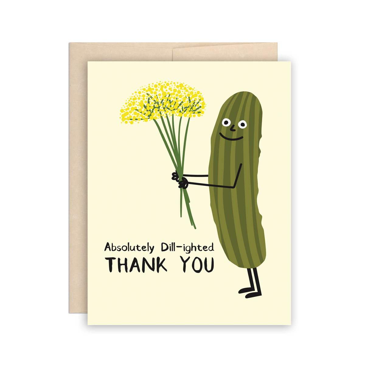 Cute Dill Pickle Dill Flowers Thanks Thank You Greeting Card