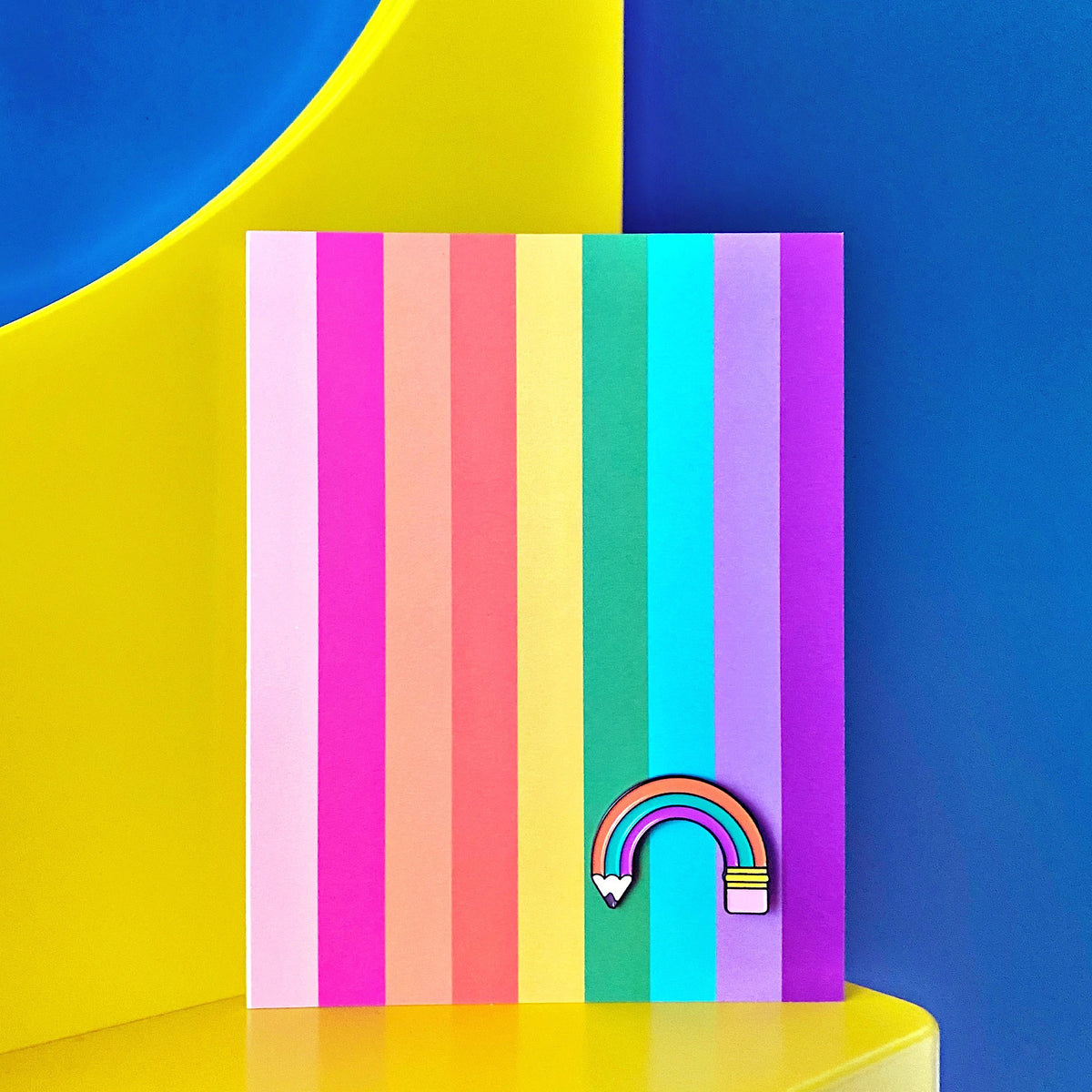 Rainbow Card with Pencil Pin