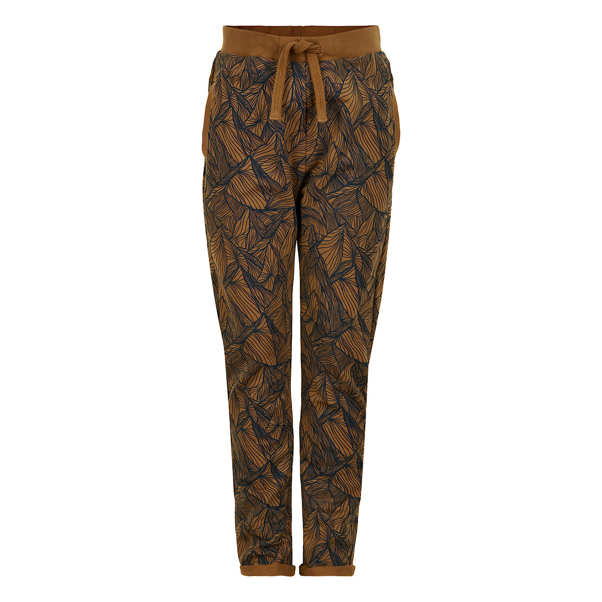 Brown Leaf Patterned Pants