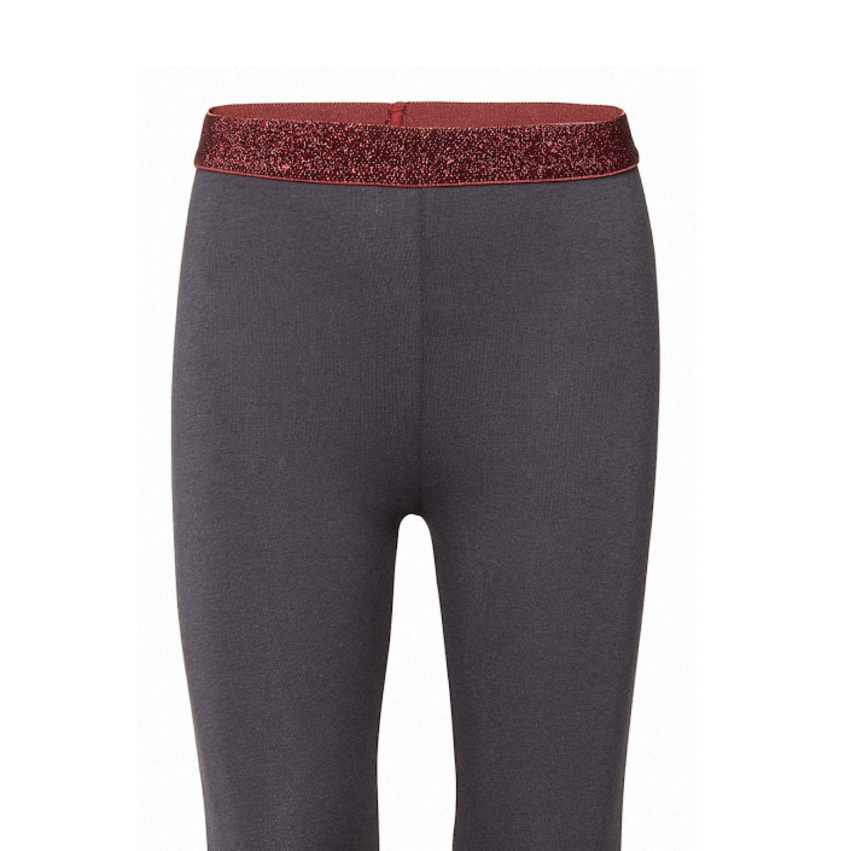 Charcoal Leggings with Red Glitter Band