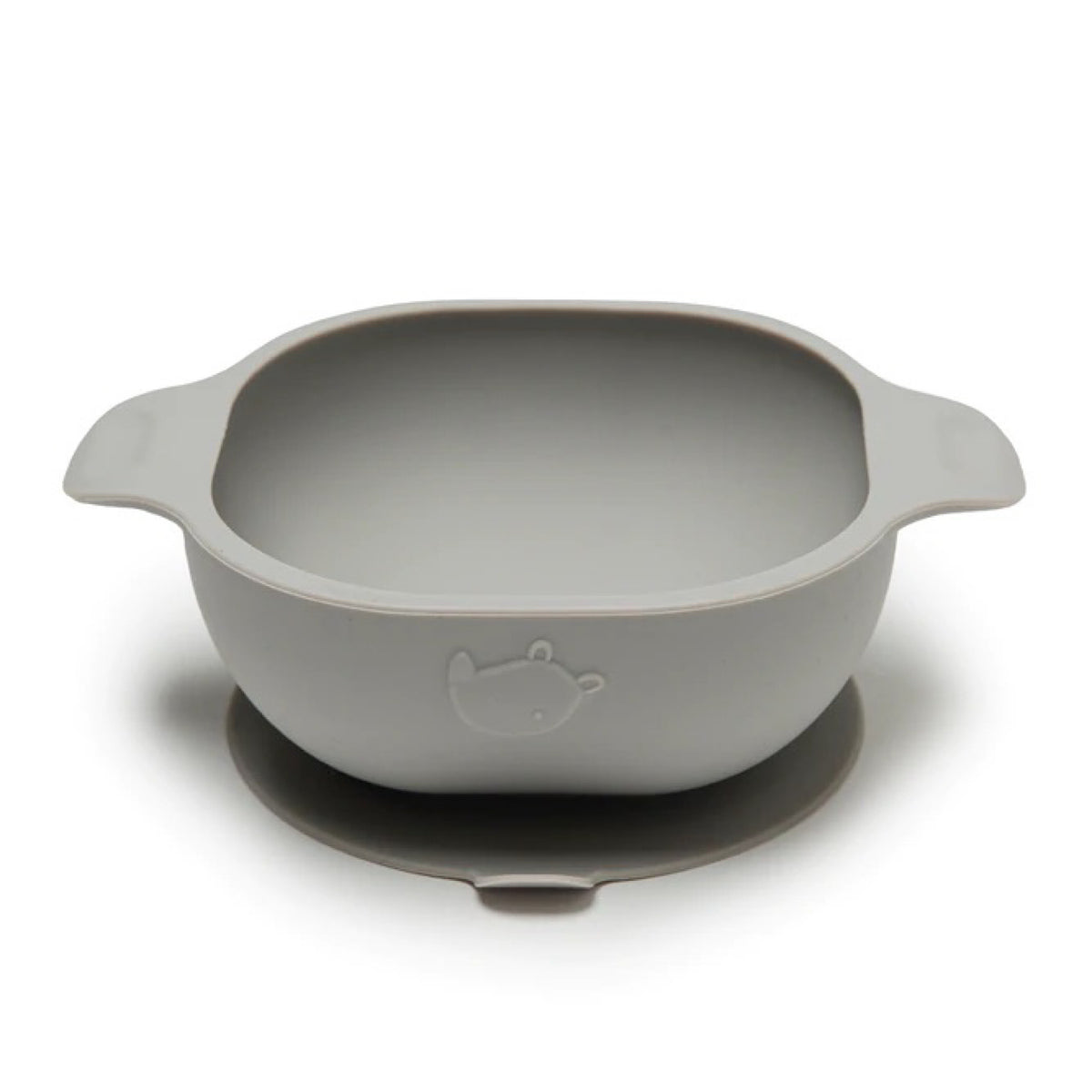 Silicone Suction Snack Bowl, Silver Grey