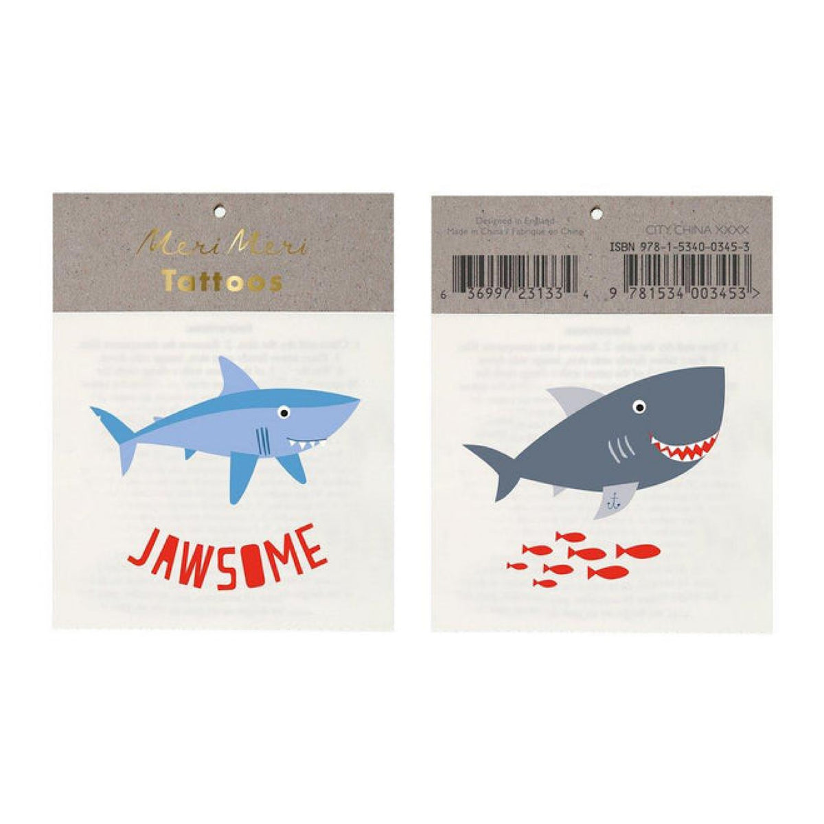 Jawsome Small Tattoos, Set of 2 Sheets