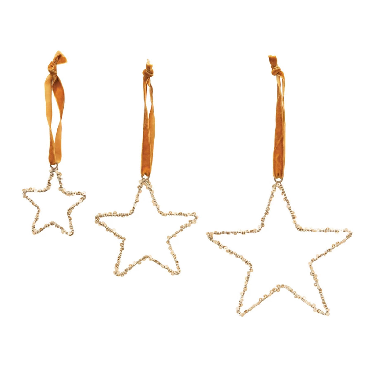 Set of 3 Sequin Star Ornaments
