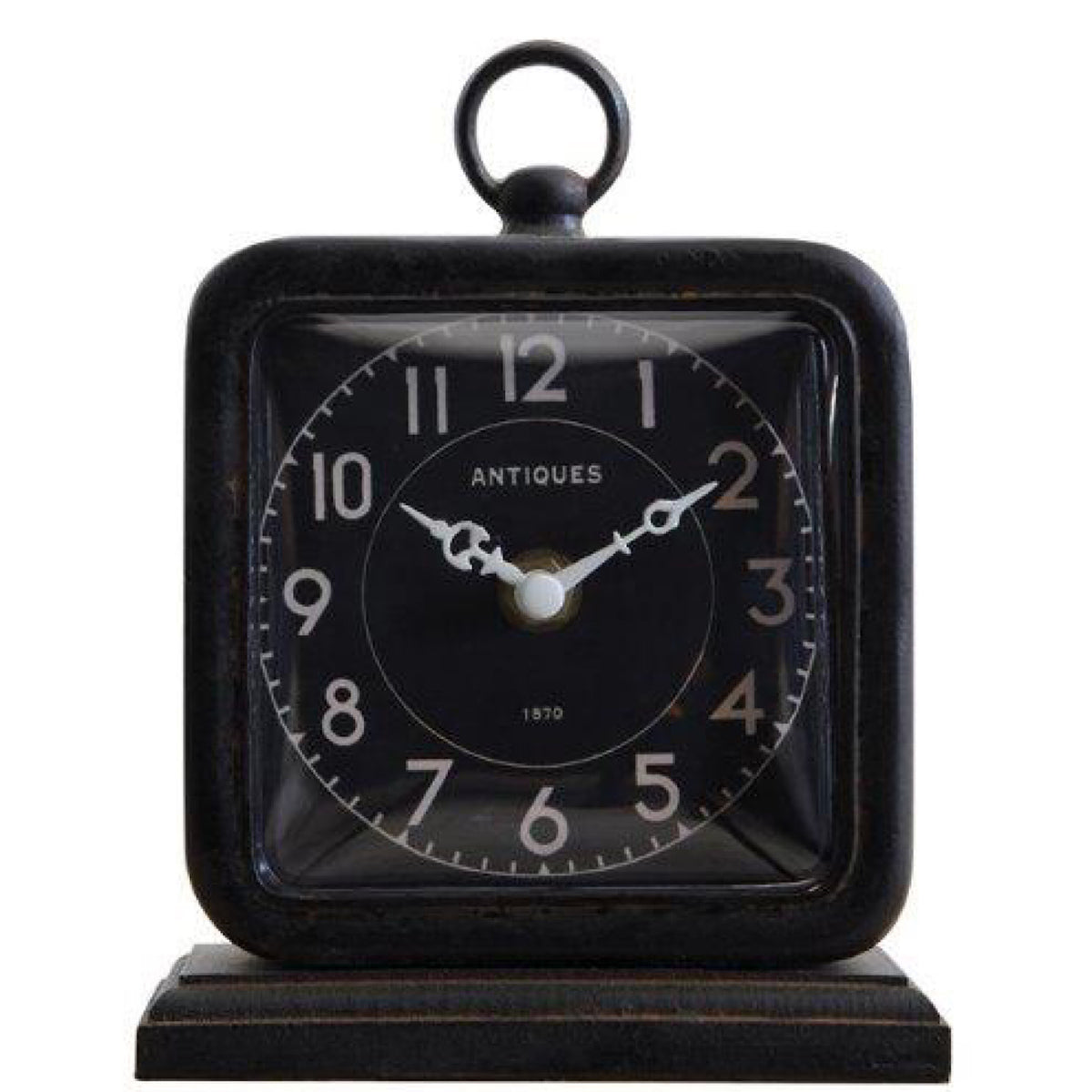 Pewter Table Clock, Black