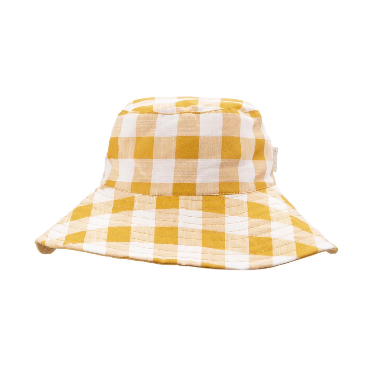 Retro Check Bucket Hat, Yellow