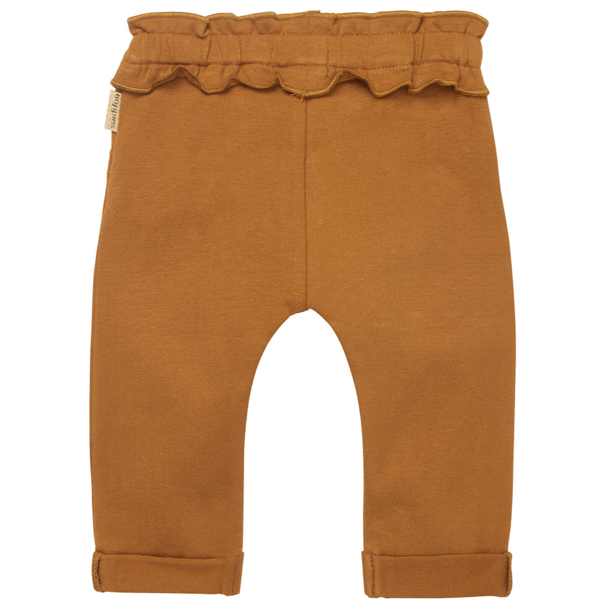 Cotton Trousers with Ruffle Detailing, Spice