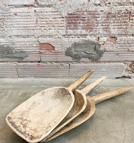 Antique Large Wooden Paddle Spoon