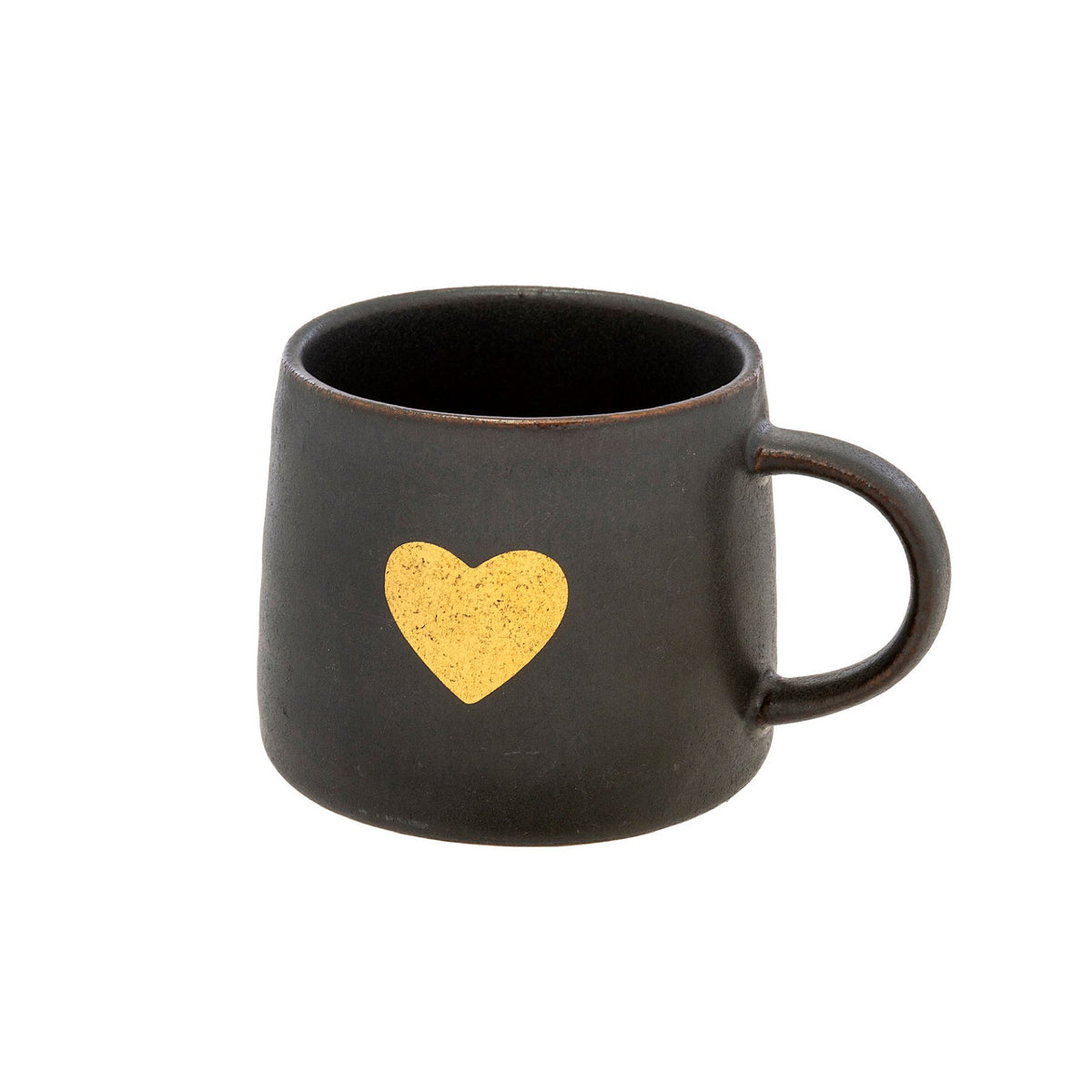 Gold Heart Mug, Black