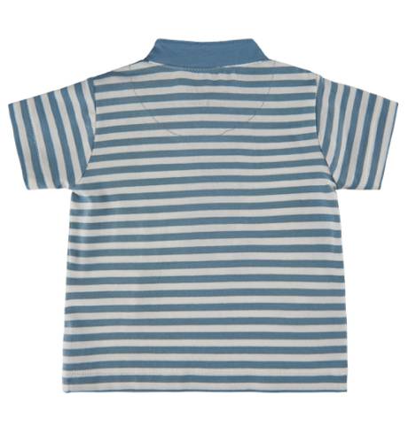 Collared Tee with Buttons, Striped