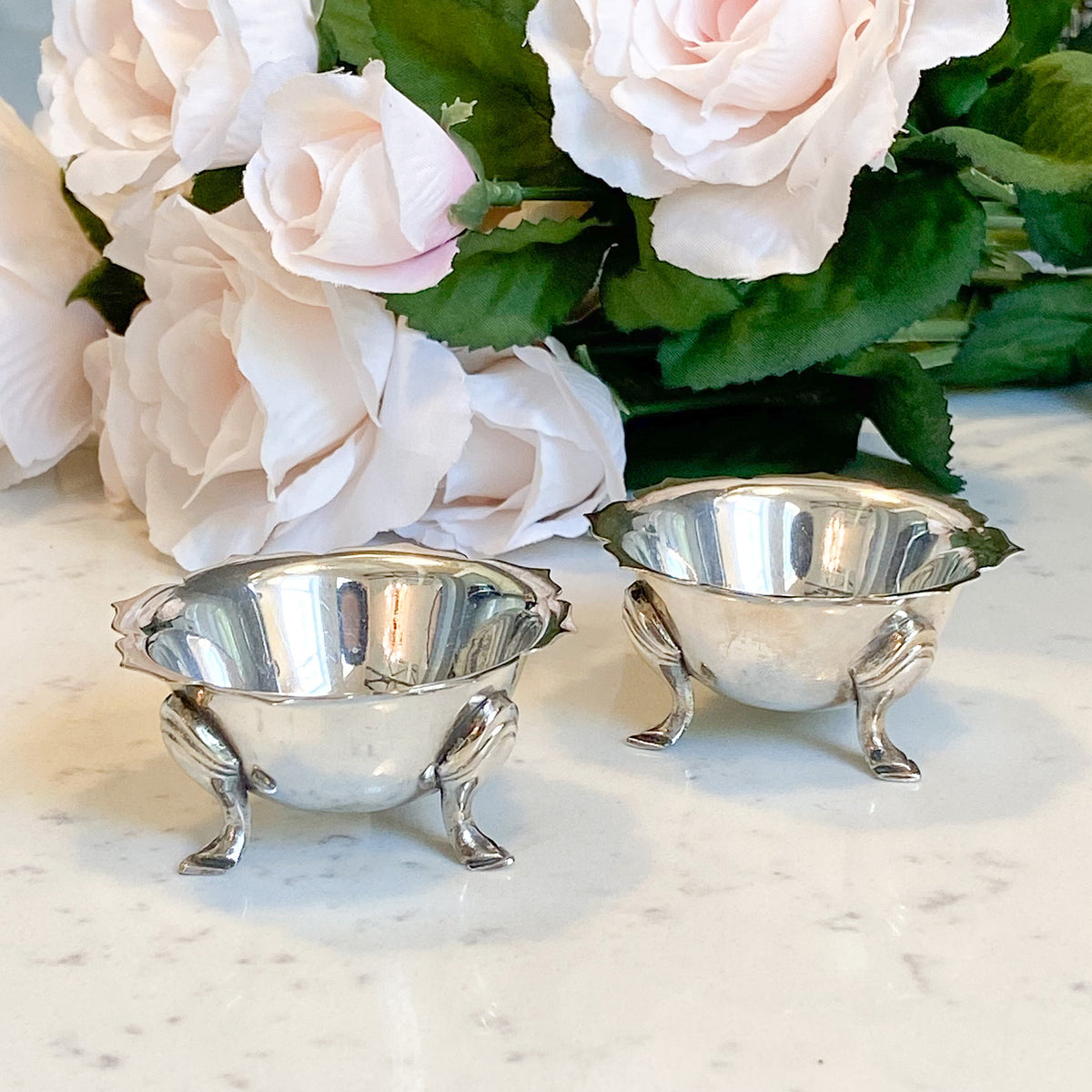 Pair of Antique Silver Plate Bowls