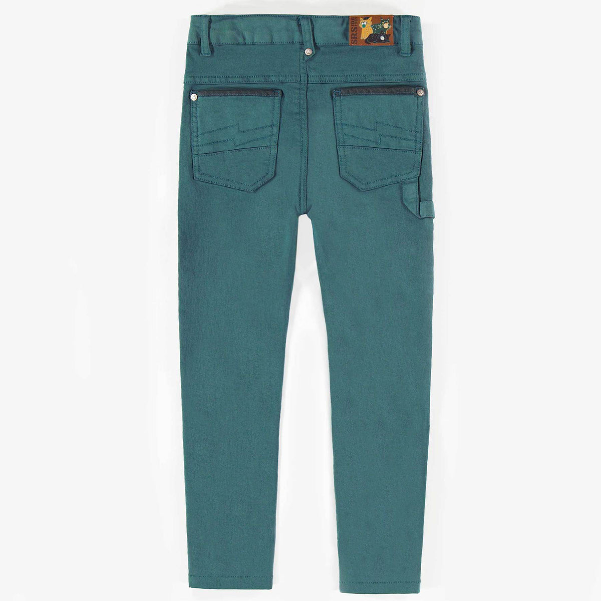 Stretch Denim Pants, Turquoise