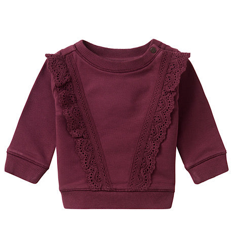 Burgundy Ruffle Sweater