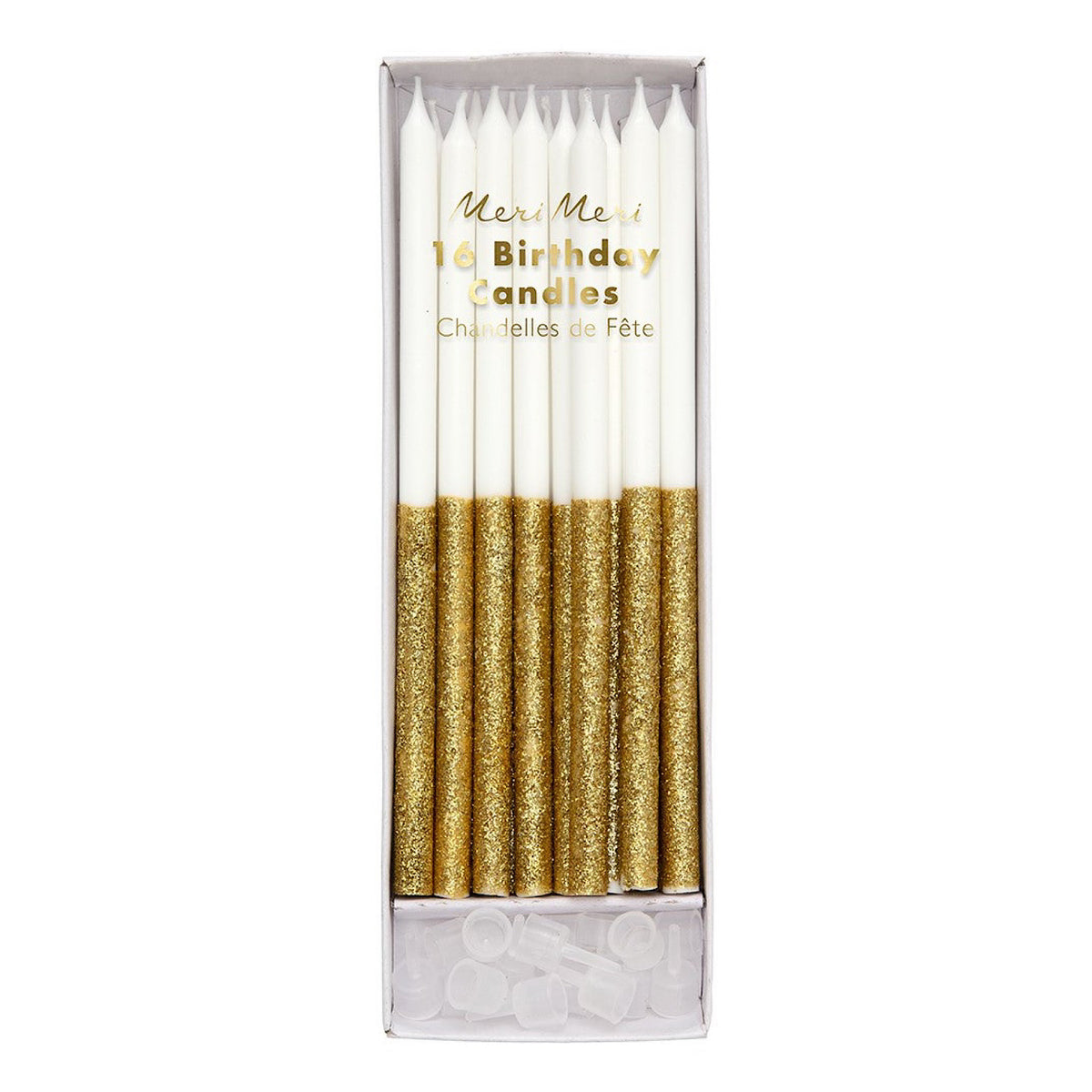 Gold Glitter Dipped Birthday Candles