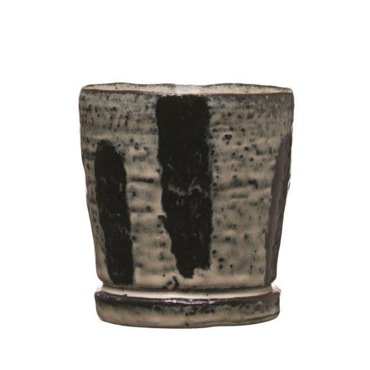 Stoneware Pot with Reactive Glaze