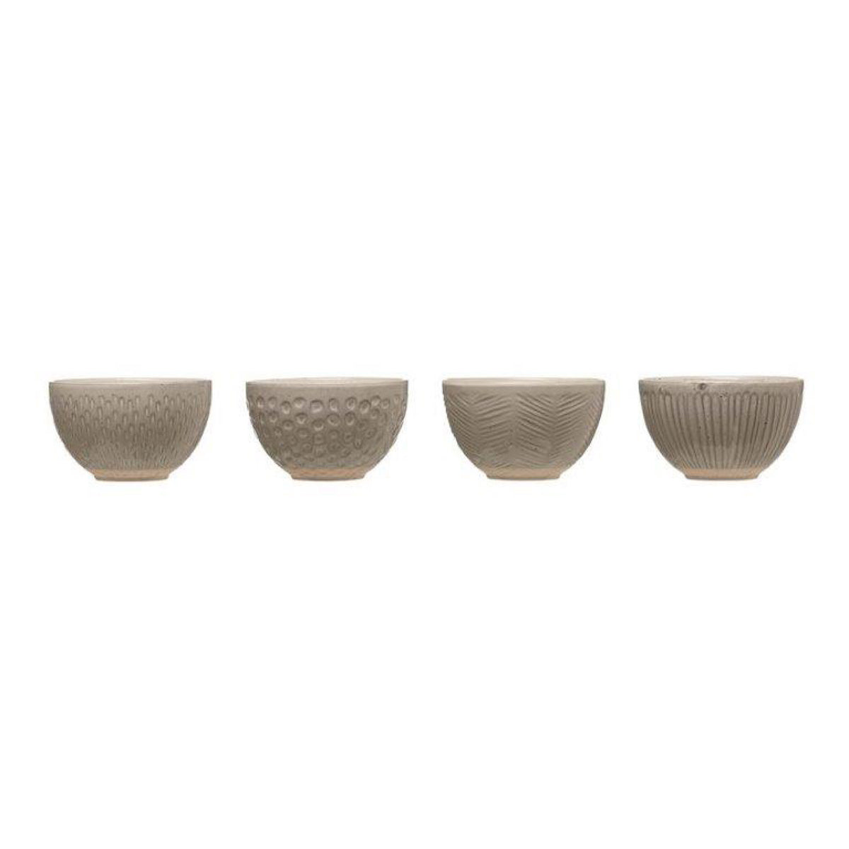 Round Stoneware Bowl, Grey