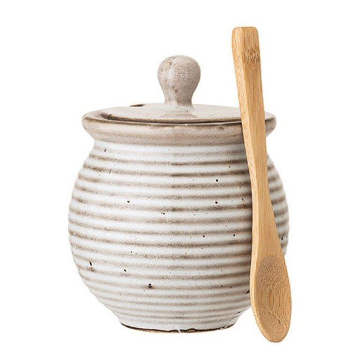 Stoneware HoneyPot with Dipper