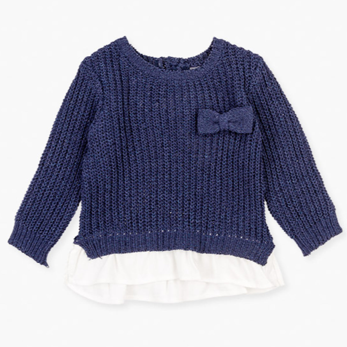 Long Sleeve Chenille Bow Sweater