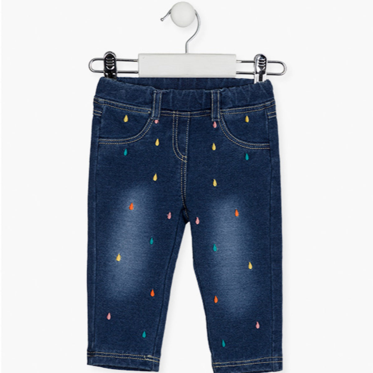 French Terry Denim Trousers with Rainbow Drops