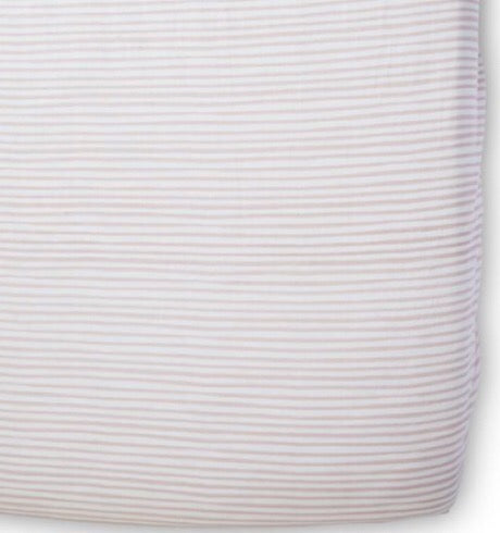 Stripes Away Crib Sheet, Petal