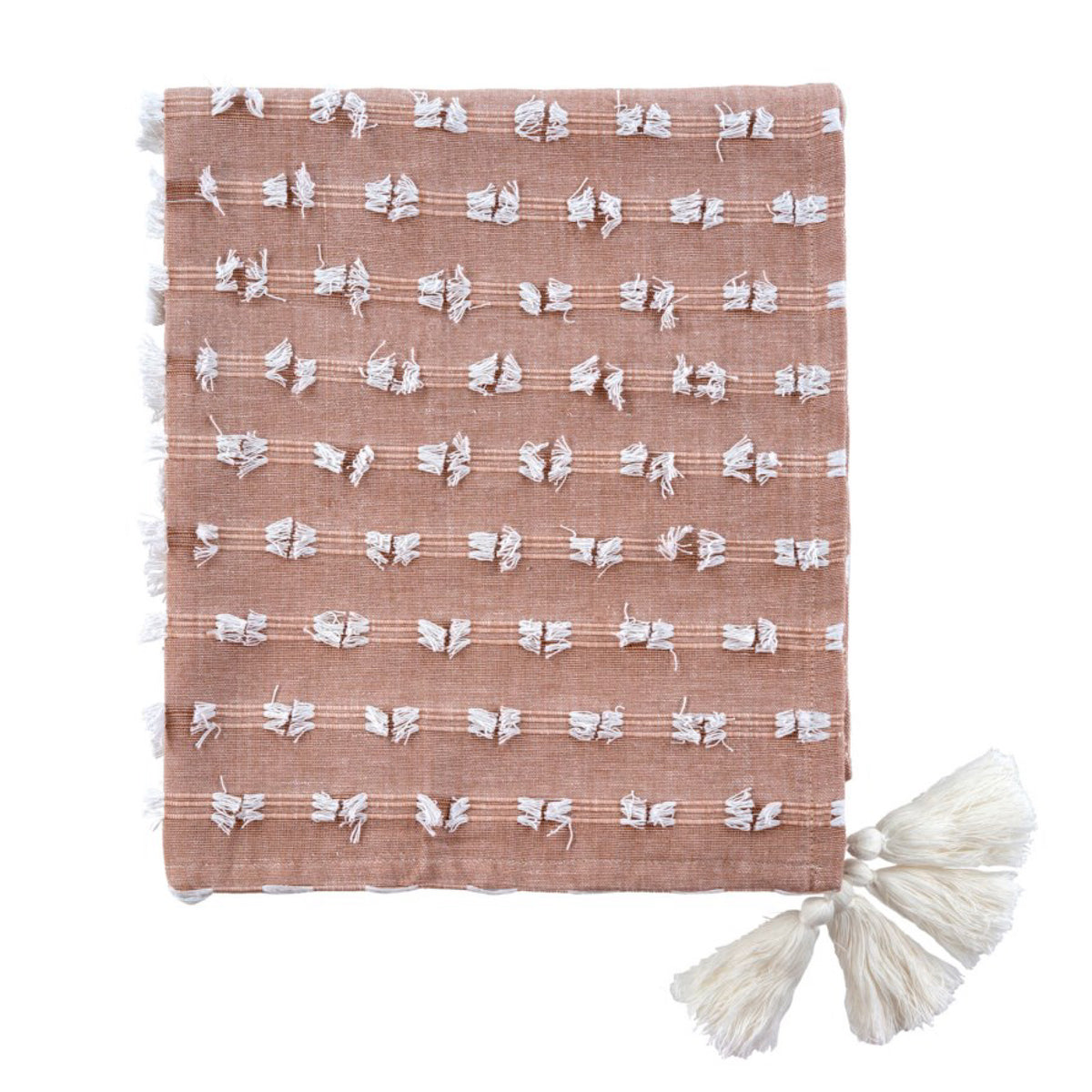 Westerly Cotton Throw, Dusty Blush
