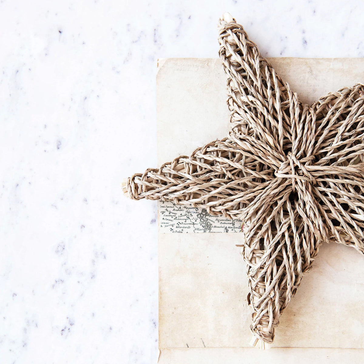 Hand-Woven Seagrass Star Ornaments, 2 Sizes