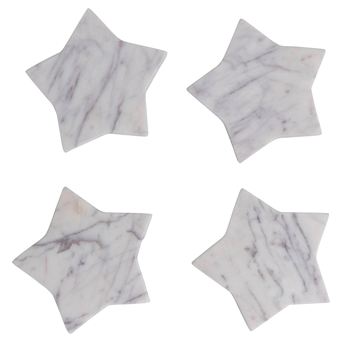 Marble Star Shaped Coasters, Set of 4