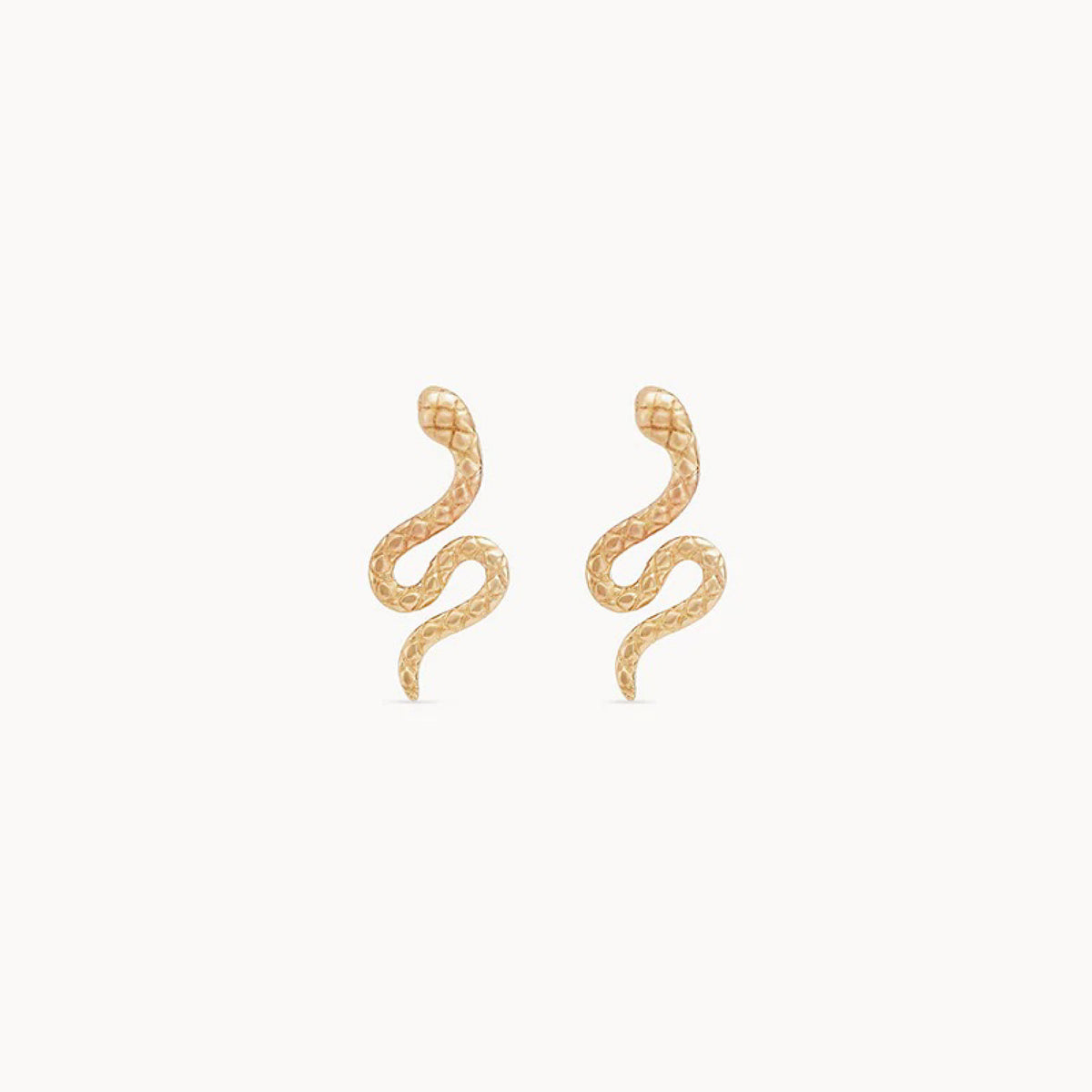 Revival Dainty Snake Earrings, 14k