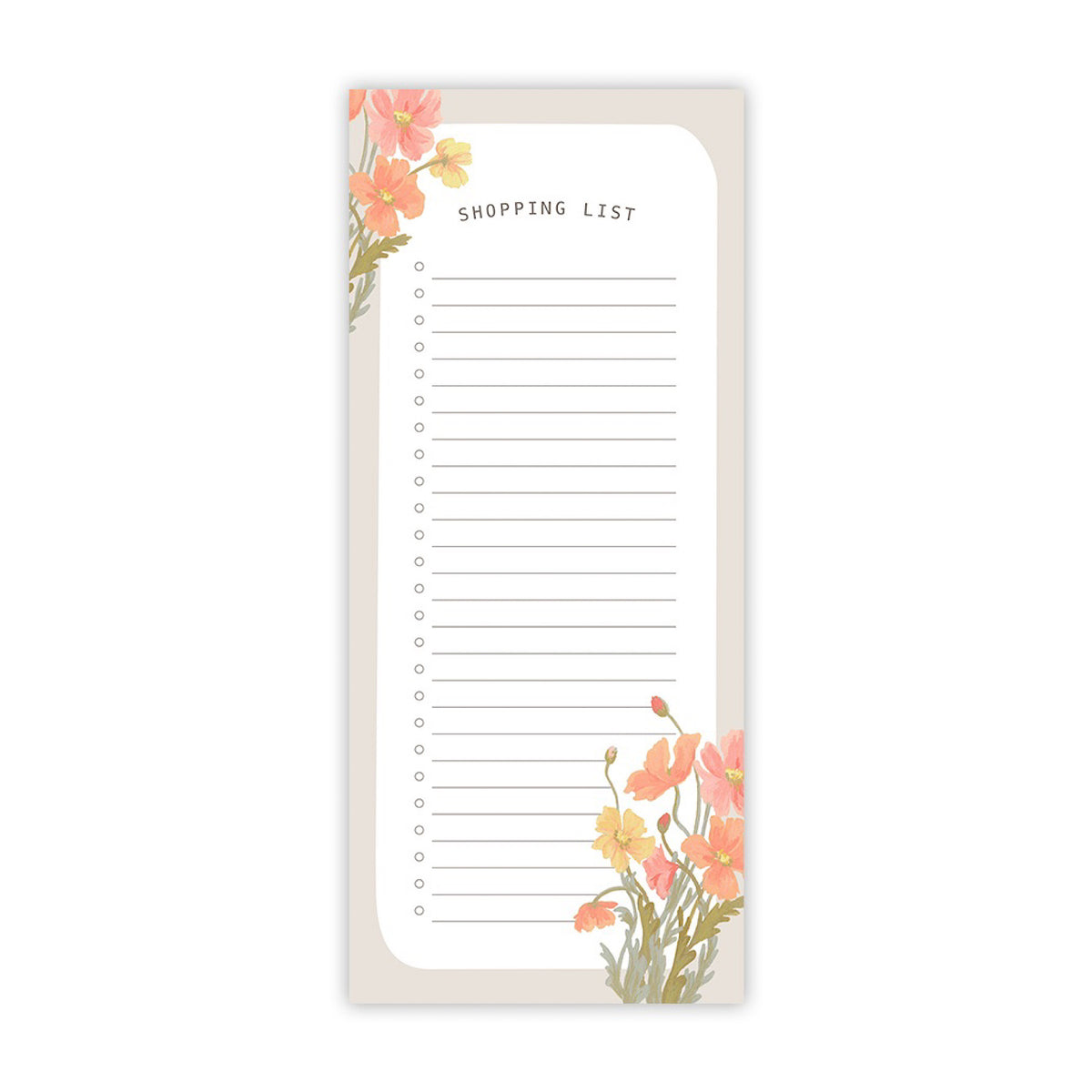 Poppies Magnetic Shopping List
