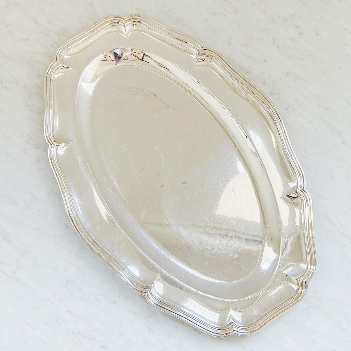 Antique 20&quot; Silver Plate Tray