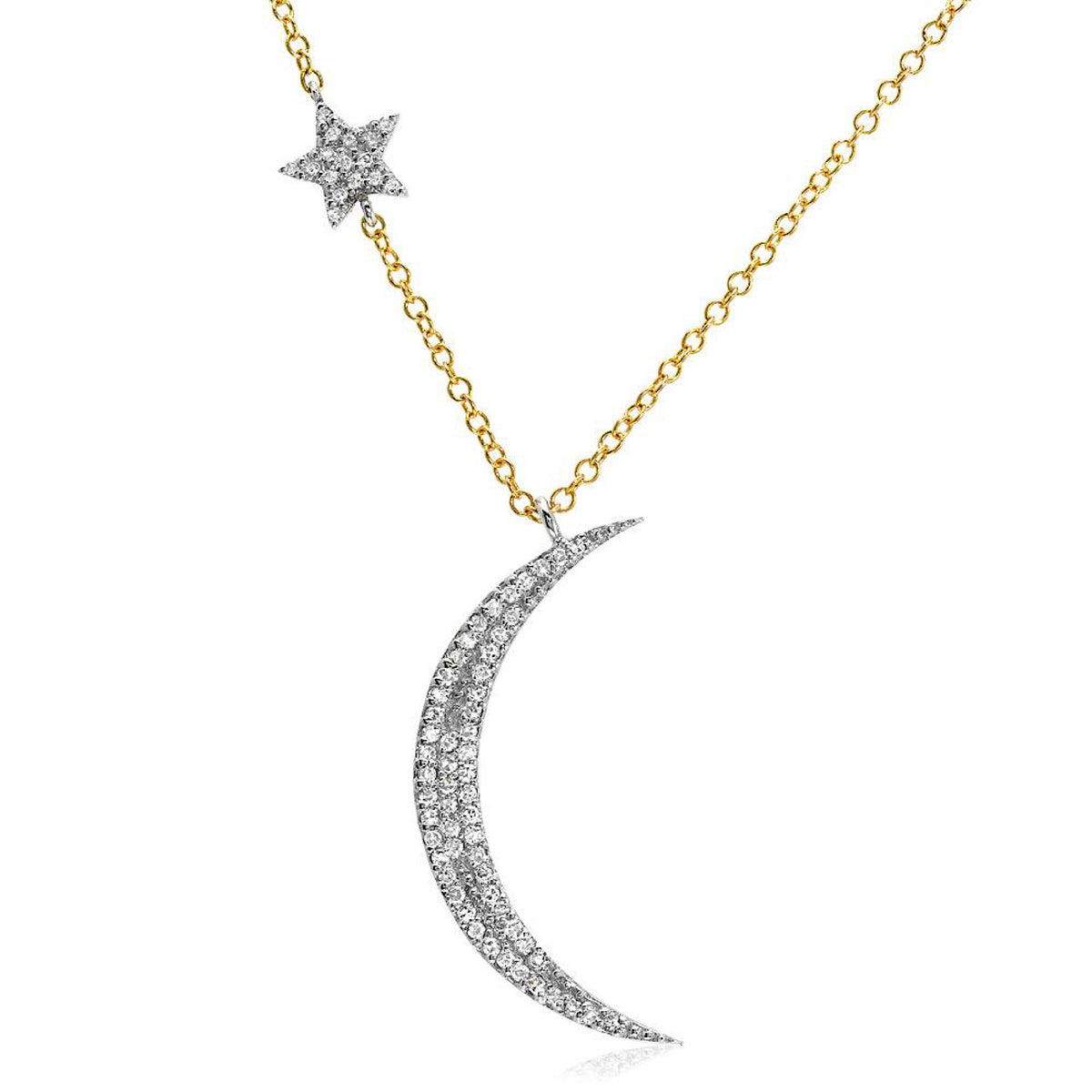 Crescent Moon &amp; Star Necklace