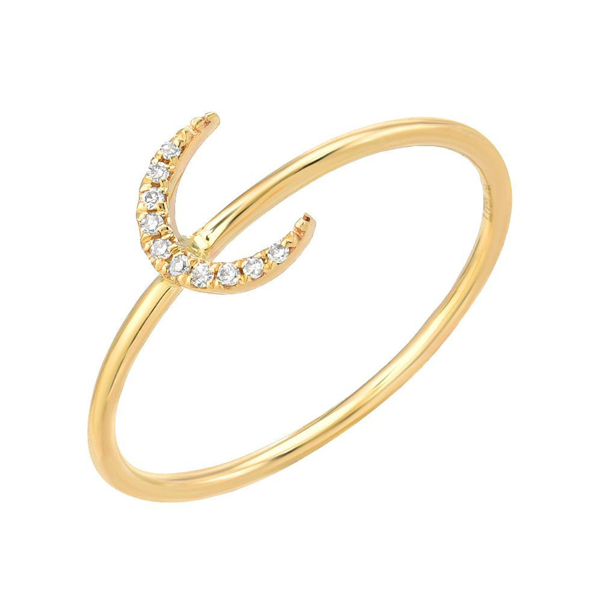 Petite Crescent Moon Stackable Ring
