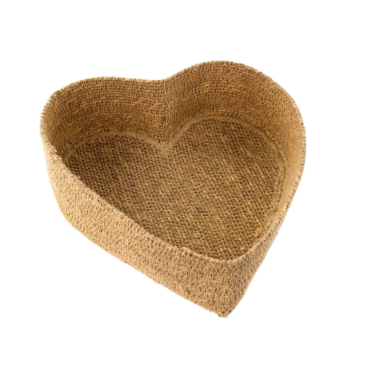 Heart Seagrass Basket, Natural