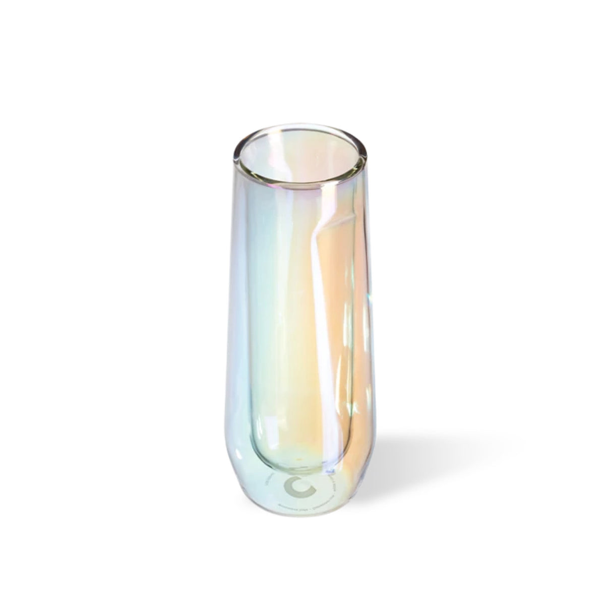 Double Walled Stemless Prism Flutes, Set of 2