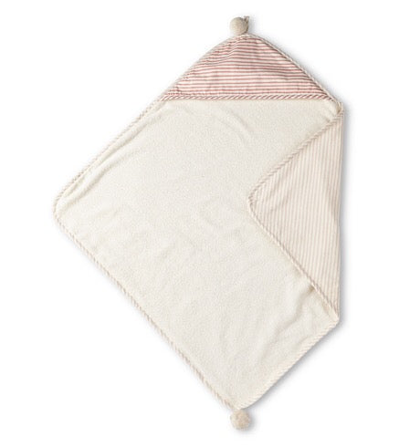 Stripes Away Hooded Towel - Petal