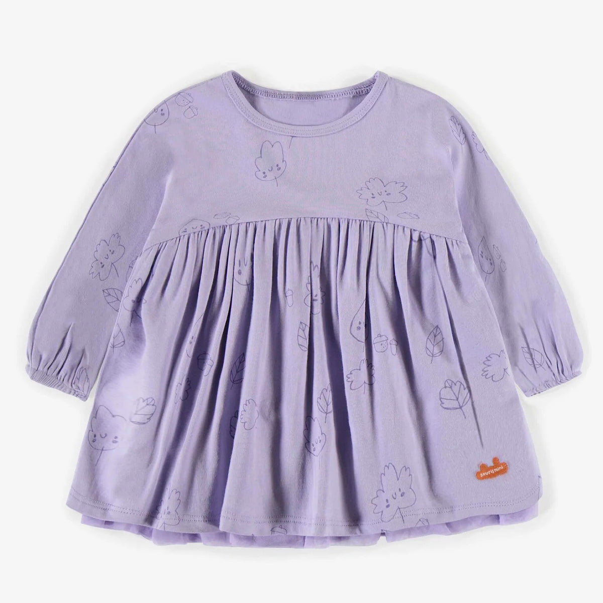 Violet Organic Cotton Printed Bodysuit Dress