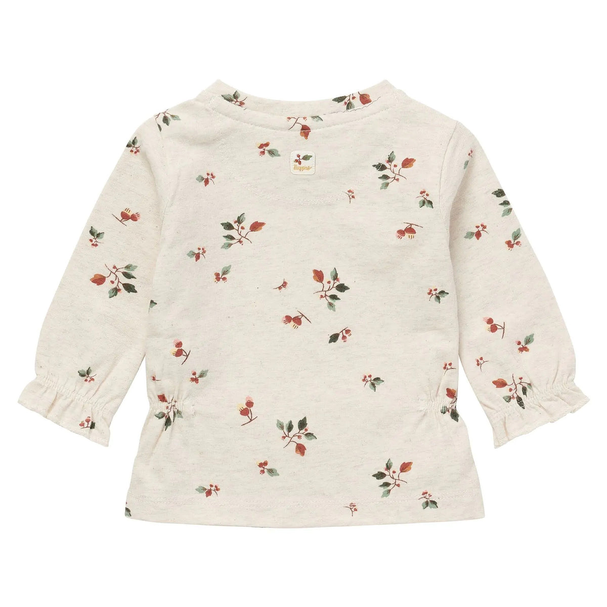 Winter Floral Top with Gathered Waist