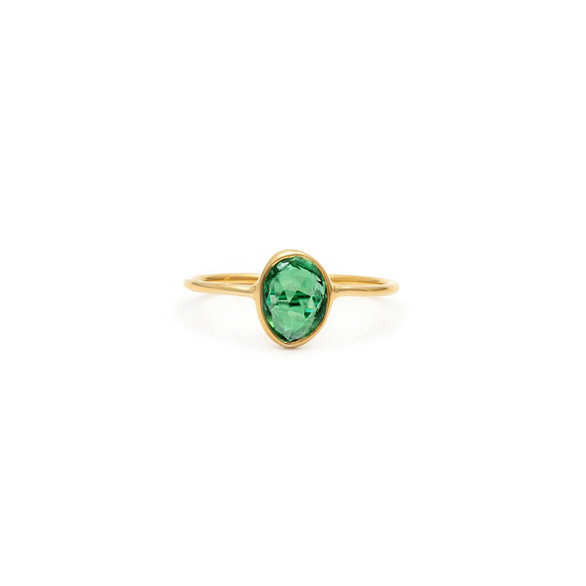 10K Rosecut Ring, Emerald