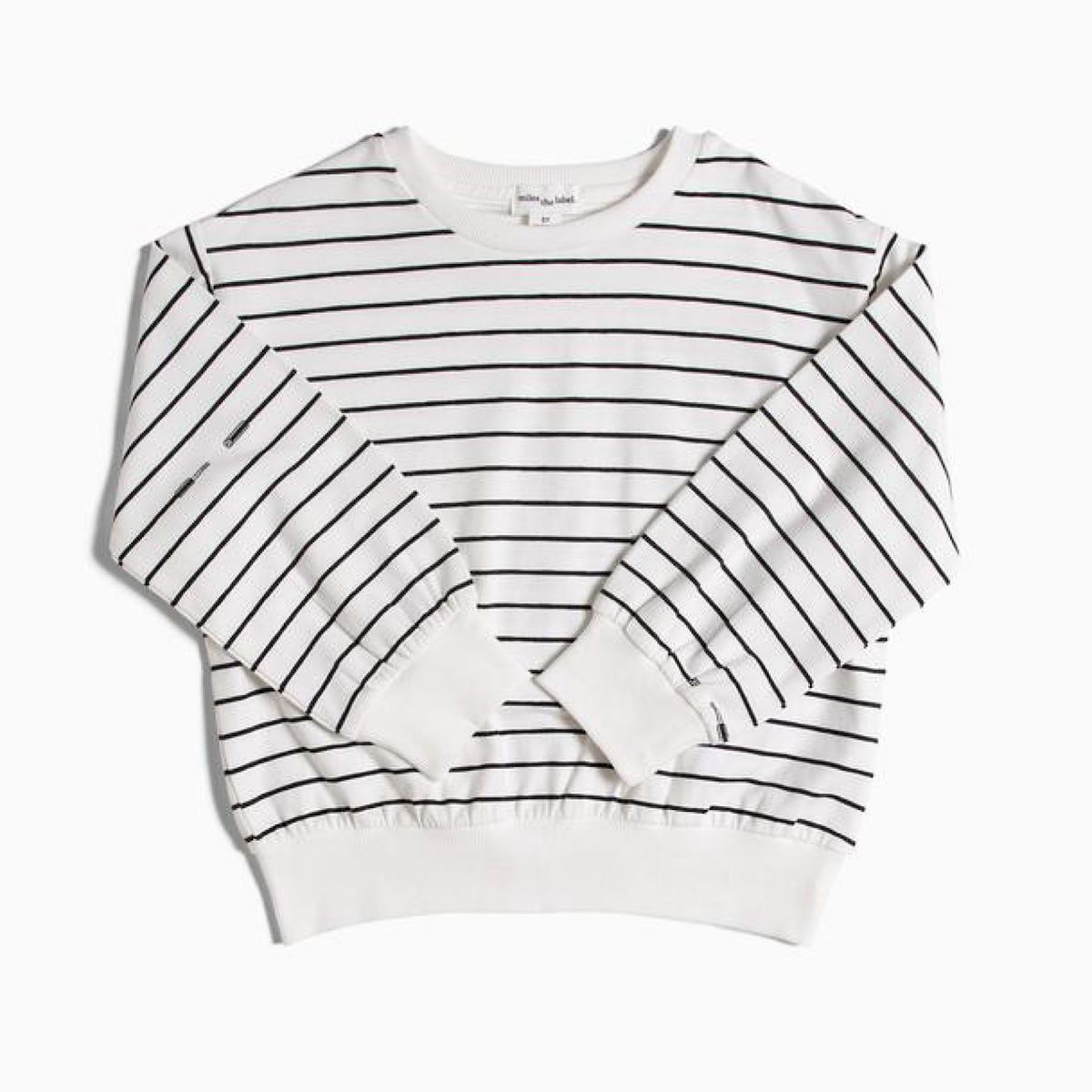 Cable Striped Puffer Sleeve Tee