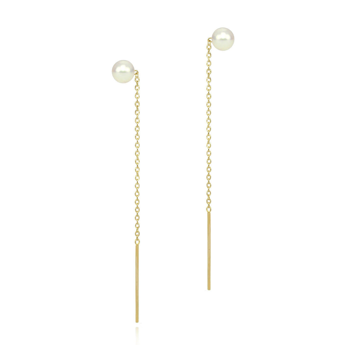 Pearl Gold Stud Thread Earrings