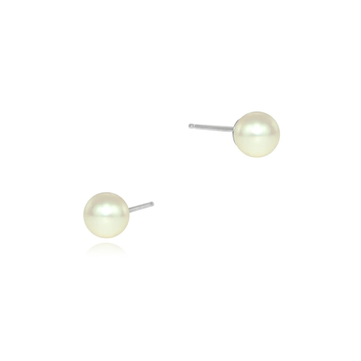 Large Pearl Silver Studs