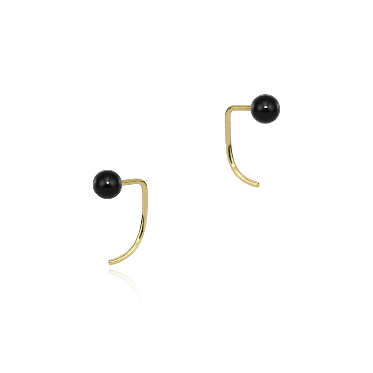 Onyx Gold Mini Spike Earrings
