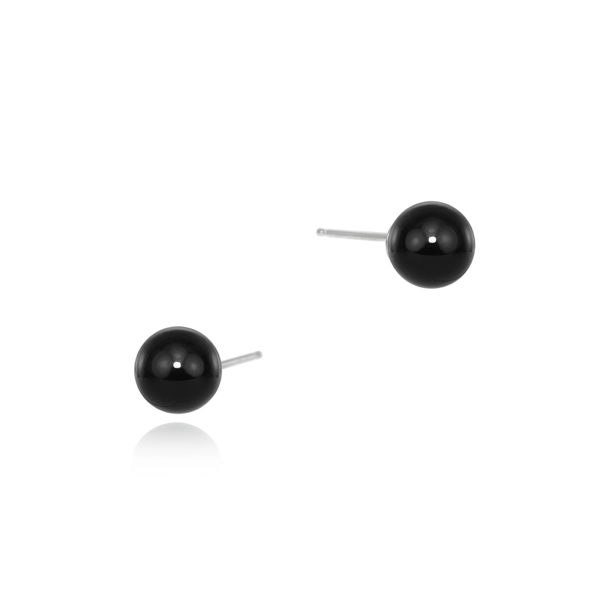 Large Onyx Silver Studs