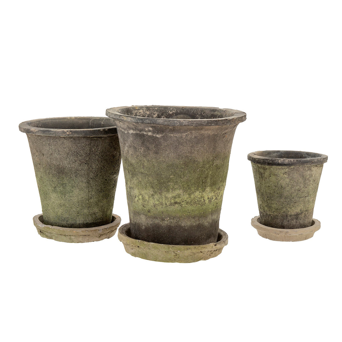 Aged Clay Pots, Antique Blackstone, Three Sizes
