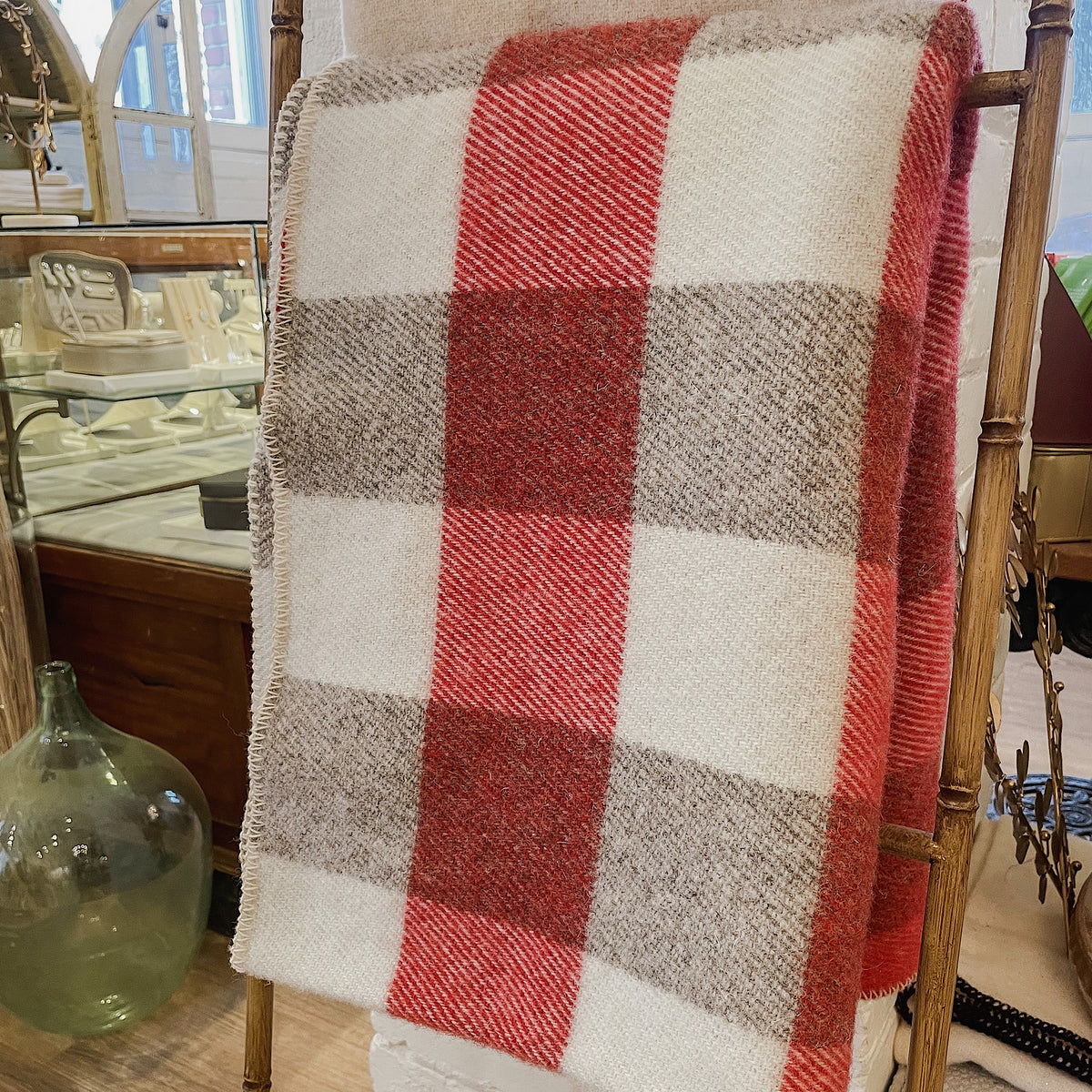 MacAusland Throw Blanket, Red Check