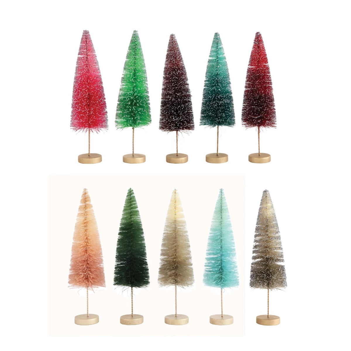 Tall Ombre Bottle Brush Trees, 10 Colours