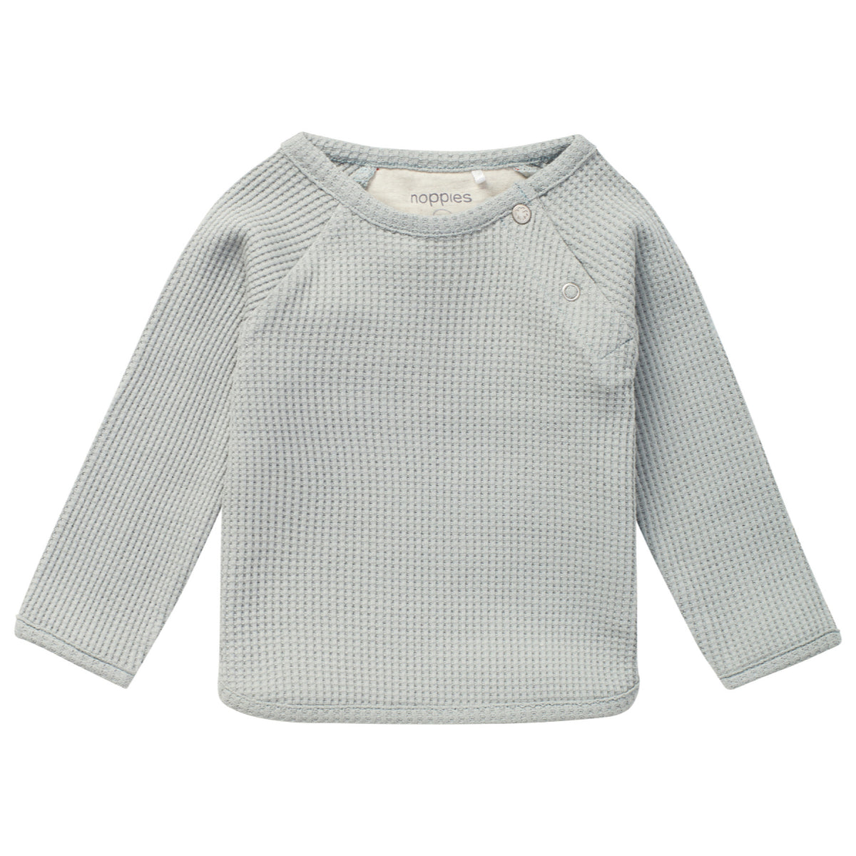 Waffle Knit Long Sleeve Tee, Mineral Grey