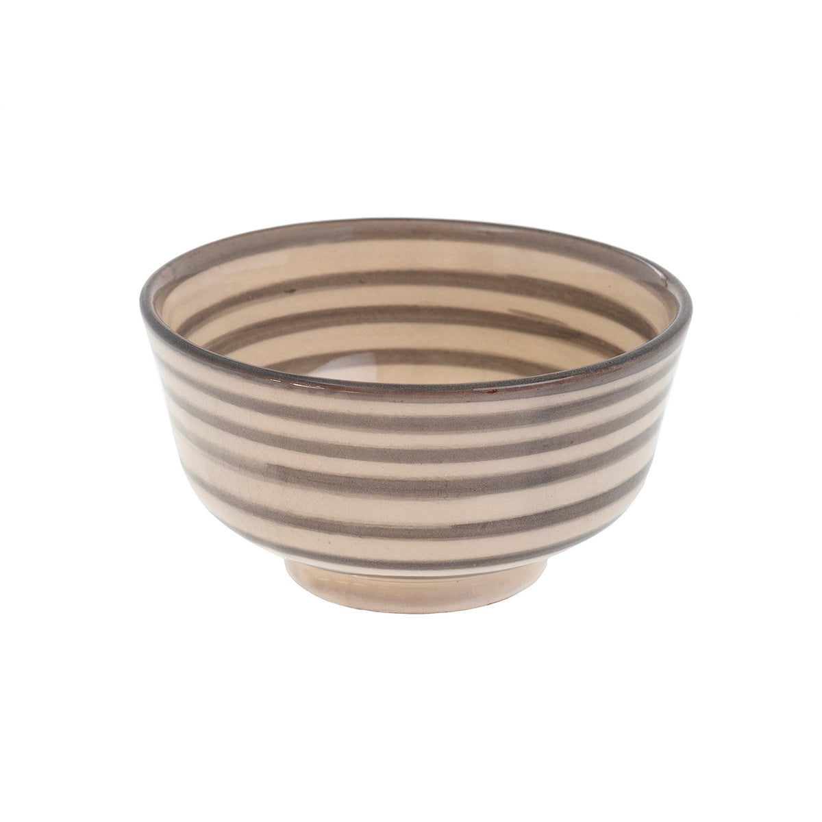 Moroccan Striped Bowl, Light Grey