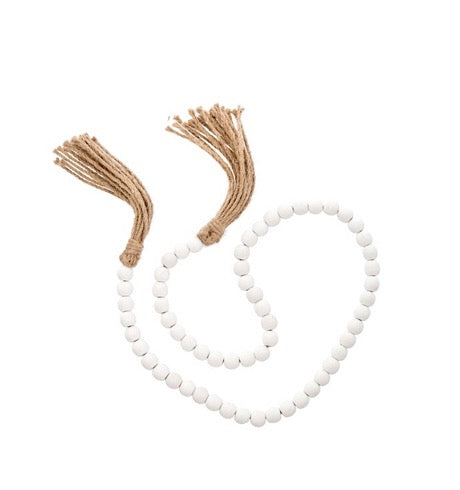 Tassel Prayer Beads, White